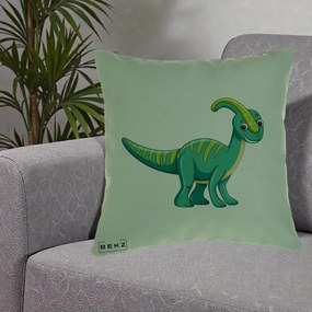 Perna Decorativa Parasaur Verde, 40x40 cm, Verde, Husa Detasabila, Perna Inclusa, BEKZ®