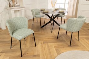 Set 2 scaune stil retro cu tesatura in carouri LYON verde-roz