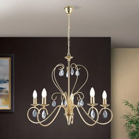 Candelabru 5 brate stil clasic cu cristale K9 Alessia auriu