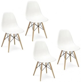 ShopJK SCAUN CLASSIC ALB, STILUL SCANDINAV