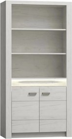 Vitrina INFINITY I-05, frasin alb, PAL melaminat, 96x42x192 cm