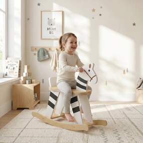 AIYAPLAY Cal Balansoar pentru Copii 1,5-3 Ani, cu Bază Lată, din MDF și Placaj Multistrat, 68x26x53cm, Multicolor | Aosom Romania