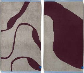 Prosoape burgundy/grej 2 buc. din bumbac organic din frotir 50x90 cm Nova Arte – Mette Ditmer Denmark