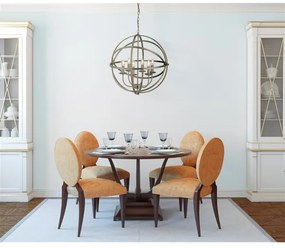 Searchlight 2476-6AB - Candelabru ORBIT suspendat pe lanț, 6xE14/60W/230V, din alamă