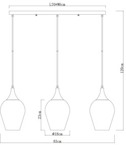 Lustră pe cablu Globo 155520-3HS LAVUS 3xE27/60W/230V