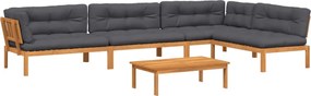vidaXL Set canapele de grădină cu perne din paleți 5 piese lemn acacia