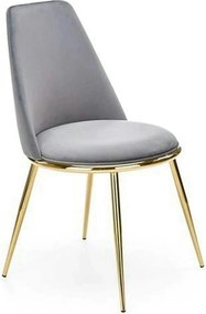 Scaun K460, gri/auriu, stofa catifelata/metal, 49x54x84 cm