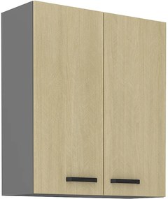 Dulap superior de bucătărie Scarmi 80 G-90 2F (Antracit + Herringbone scandi). 1049776
