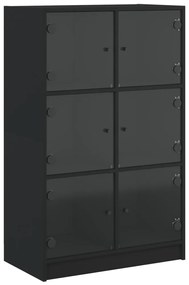 3295851 vidaXL Dulapuri înalte cu uși, negru, 68x37x109 cm, lemn prelucrat