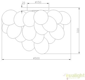 Plafoniera design modern Balbo fumurie MOD112CL-08N