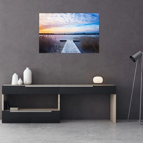 Tablou - Lac înghețat, Ełk, Mazury, Polonia (90x60 cm)