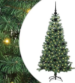 vidaXL Brad de Crăciun cu 150 LED cu suport Verde 120 cm PVC