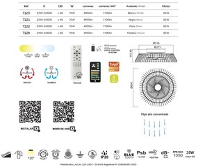 Lustra LED Smart cu Ventilator si telecomanda HIMALAYA argintiu
