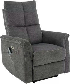 Fotoliu recliner NEPTUN M, gri inchis, stofa clasica/metal, functie de