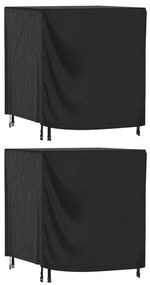 3196431 vidaXL Huse mobilier grădină 2buc negru 116x100x120cm impermeabil 420D