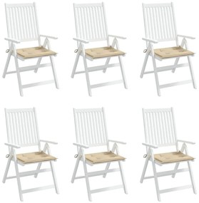 Perne scaun de gradina, 6 buc., bej, 50x50x3 cm, textil 6, Bej, 50 x 50 x 3 cm
