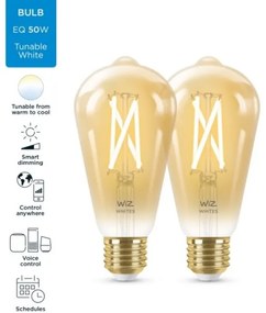 SET 2x LED Vintage ST64 E27/6,7W/230V 2000-5000K Wi-Fi -WiZ dimabil