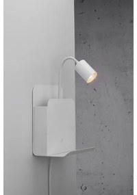 Nordlux - Aplica de perete ROOMI cu poliță și USB 1xGU10/8W/230V albă