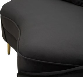 Canapea 3 locuri Oslo, Mauro Ferretti, 185 x 84 x 68 cm, lemn de eucalipt/poliester, negru/auriu