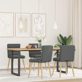 vidaXL Scaune de bucătărie pivotante, 4 buc., gri închis, textil