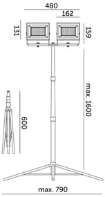 Proiector LED cu suport TIGRA 2xLED/50W/230V 4000K IP54 galben/negru
