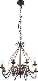Candelabru inteligent maro ruginiu cu 8 lumini inclusiv Wifi B35 - Giuseppe