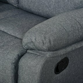 HOMCOM Canapea rabatabilă 2 locuri din material textil, canapea Relax cu șezut independent și brațe, 141.5x95x94.5cm, gri