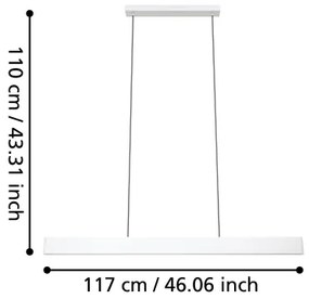 Lustră LED RGBW dimabilă pe cablu Eglo 900879 ANDREAS-Z LED/38W/230V alb