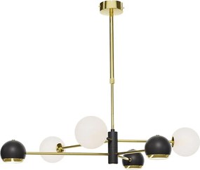 Jupiter 1965 - lustră cu tijă MOKA, 3xGU10/10W/230V + 3xG9/10W/230V, auriu/negru/alb