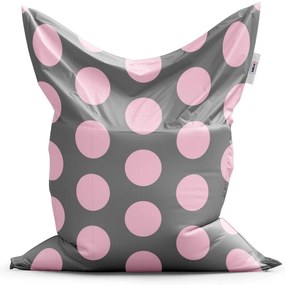Sac de șezut Classic buline roz mari - pentru copii, gri / roz