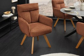 Set de 2 scaune pivotante picioare din lemn Big George maro ruginiu