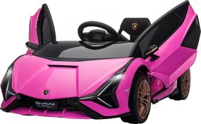 HOMCOM Masina Electrica pentru Copii 12V, Roz Lamborghini 12V cu telecomanda | Aosom Romania