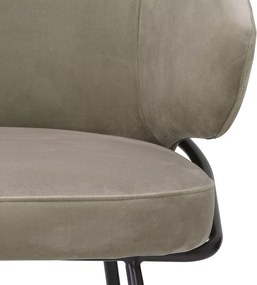 Scaun tapitat design LUX Kinley, catifea savona greige 115875 HZ