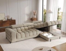 Coltar extensibil dreapta 3 locuri ELTAP, RT-18AU, Felro, 285x181x93 cm, lemn/poliester, bej inchis