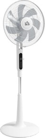 HOMCOM Ventilator de Podea cu Telecomandă Oscilant 28 Viteze 3 Moduri Temporizator și Funcție Antimosquitos Alb | Aosom Romania