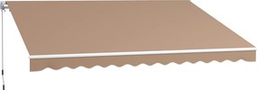 Outsunny Copertină Pliabilă pentru Exterior, Copertină Tip Roll-Up cu Deschidere Manivelă, 350x250 cm, Galben | Aosom Romania