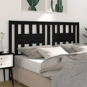 vidaXL Tăblie de pat, negru, 126x4x100 cm, lemn masiv de pin