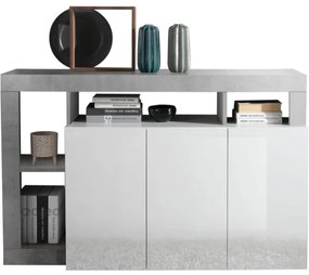 Comodă LENOR alb/gri beton