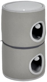 PawHut Tour pentru pisici modular tonou zgâriat pisici cu fermoar separabil 3 nivele două mingi Ø 42 x 69H cm gri | Aosom Romania