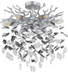 Globo 64138DS - Lustră pe tijă QUEENA 6xE14/40W/230V argintie