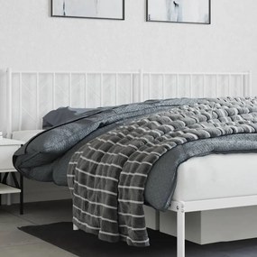 vidaXL Tăblie de pat metalică, alb, 200 cm