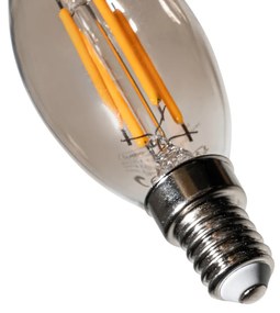 Set van 5 E14 dimbare LED lampen BXS35 smoke 4W 300 lm 2200K