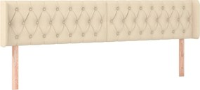 vidaXL Tăblie de pat cu aripioare, crem, 203x16x78/88 cm textil