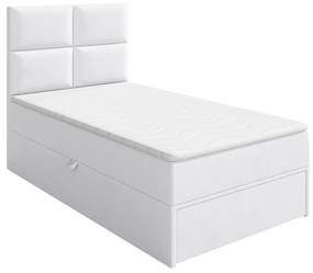 Pat de o persoană 100 cm Hills 1 (Alb ) (cu somieră, saltea și sp. depozitare). Promo -17%. 1070131