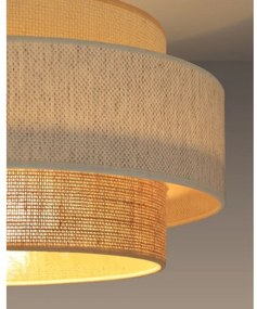 Lustră pe cablu BOHO 1xE27/60W/230V Ø 40 cm alb/iută