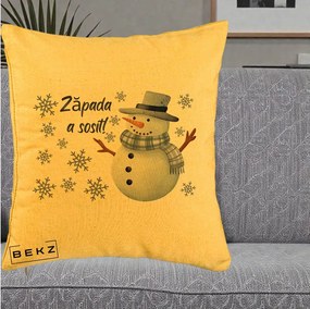 Perna Decorativa Zapada a Sosit Om de Zapada, 40x40 cm, Galben, Husa Detasabila, Perna Inclusa, BEKZ®