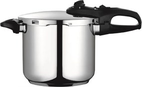 Oală sub presiune Fagor Duo 8L, 22 cm, 60/100 kPa, marcaj interior, fund IMPAKSTEEL, 5 sisteme de protecție, compatibilă cu plitele cu inducție, argintie