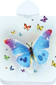 Poncho de plaja BUTTERFLY SPARKLE colorat 80x145 cm
