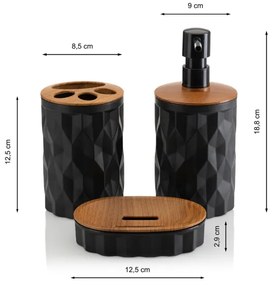 Set de baie REINA 5 buc. negru/maro