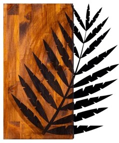 Decorațiune de perete 58x50 cm lemn/metal frunză